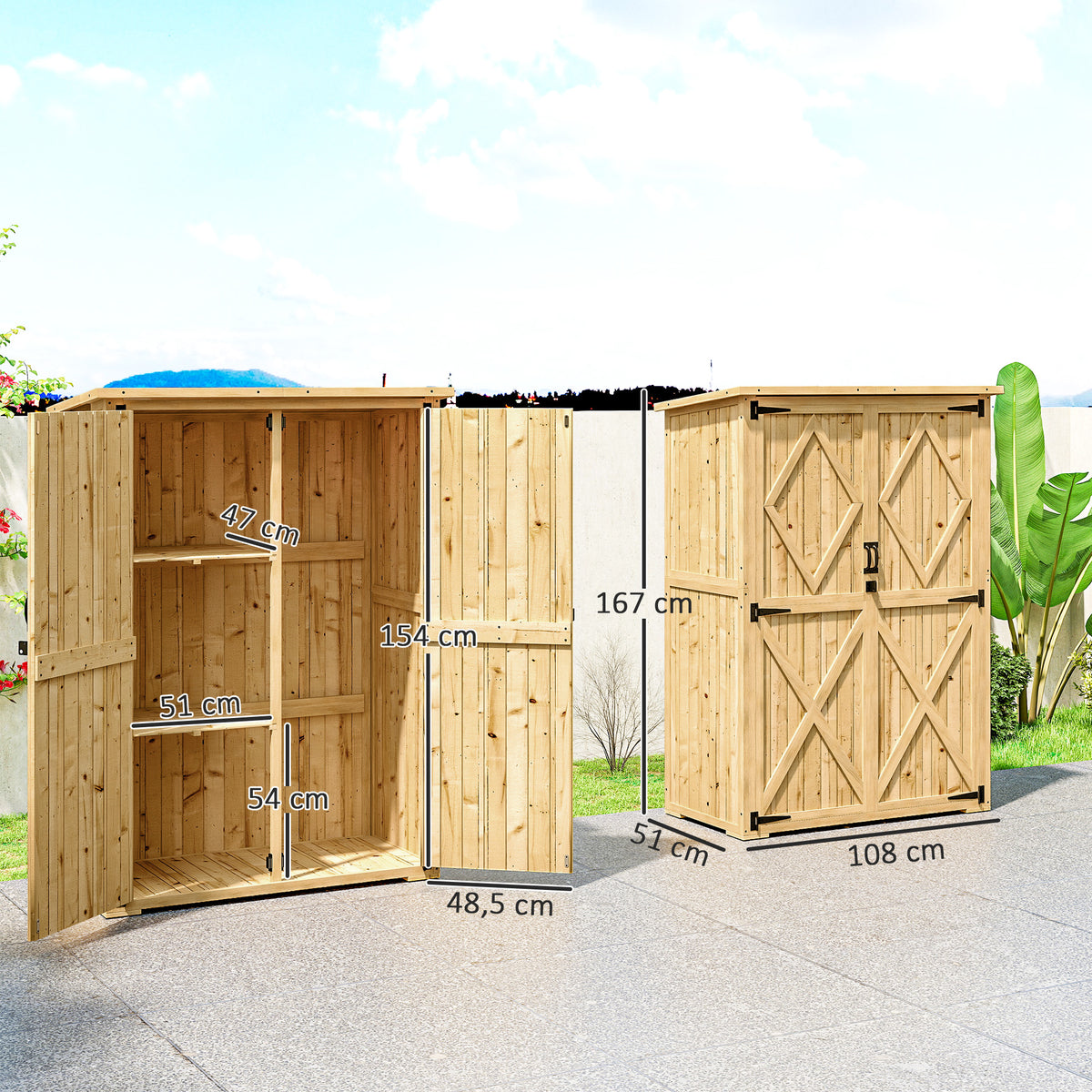 Gartenschrank aus Holz mit Stauraum
