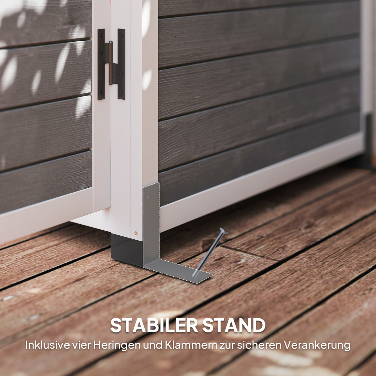 Gartenschrank aus Holz mit Stauraum