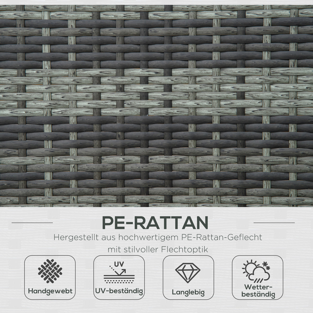 Polyrattan-Doppelliege mit 5-fach verstellbarer Rückenlehne