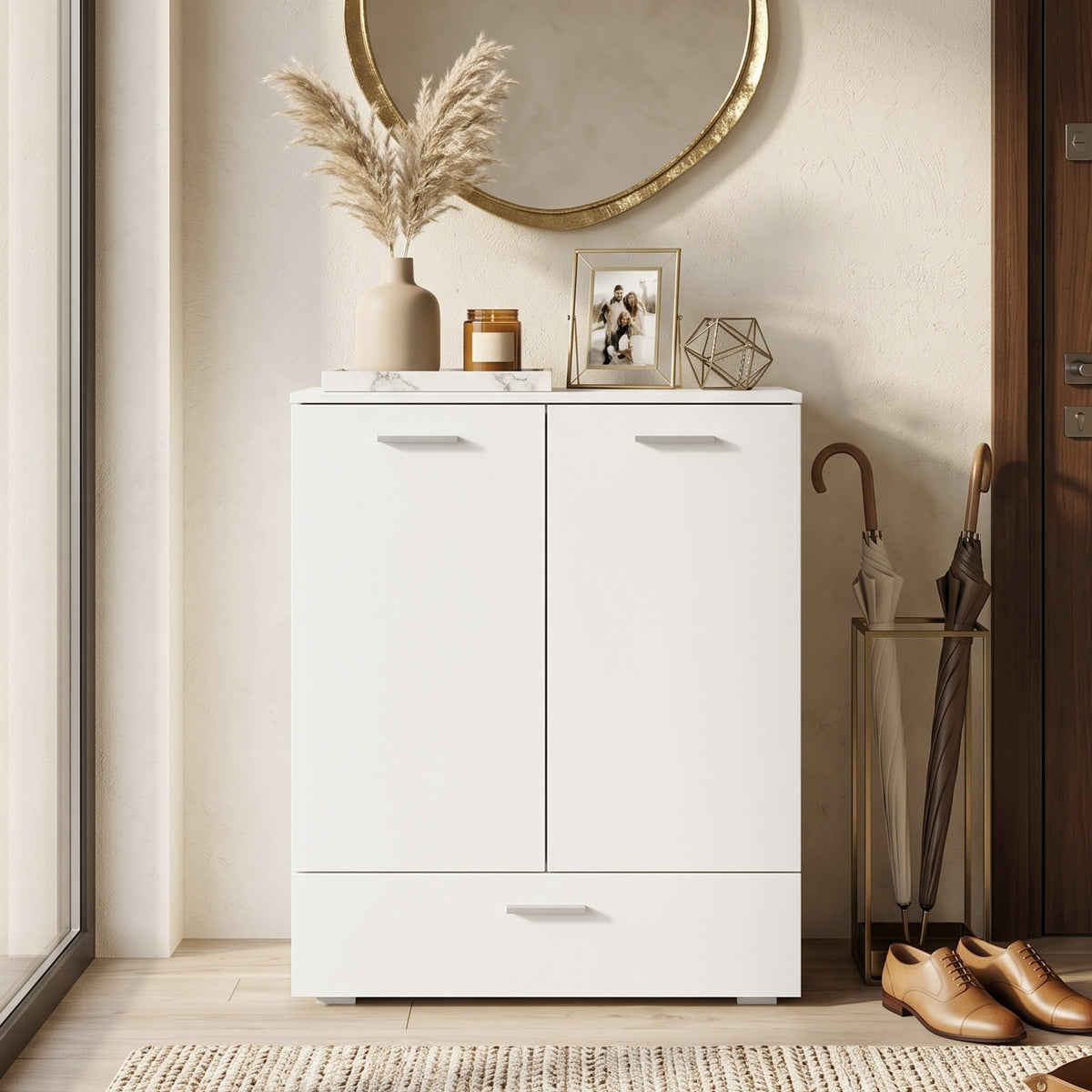 Sideboard 80 cm mit Schublade und verstellbarem Einlegeboden