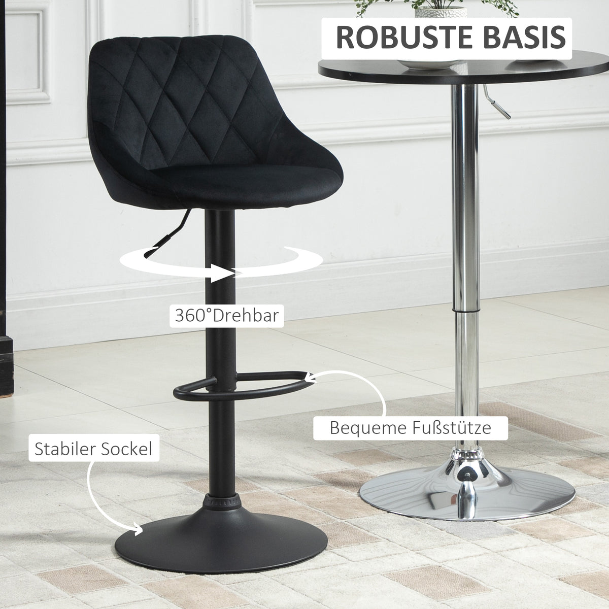 2er-Set Barhocker höhenverstellbar und drehbar