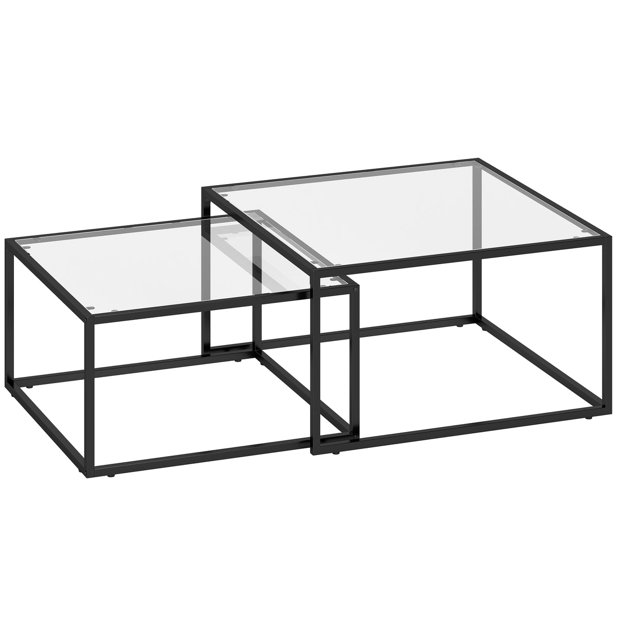 Couchtisch-Set 2-teilig mit Glasplatten