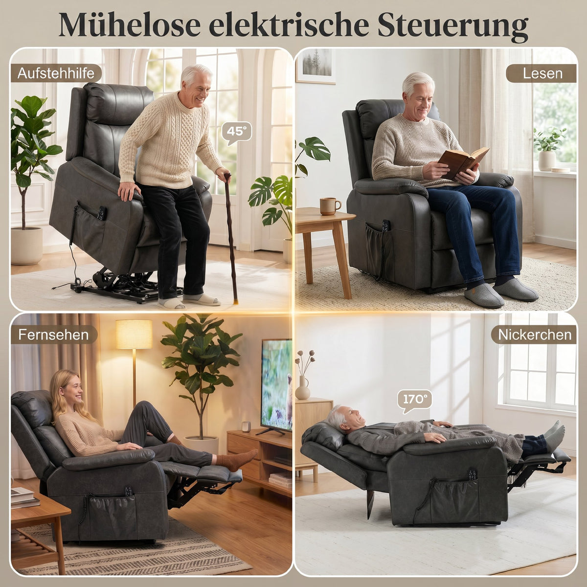 Elektrischer Aufstehsessel mit Doppelmotor