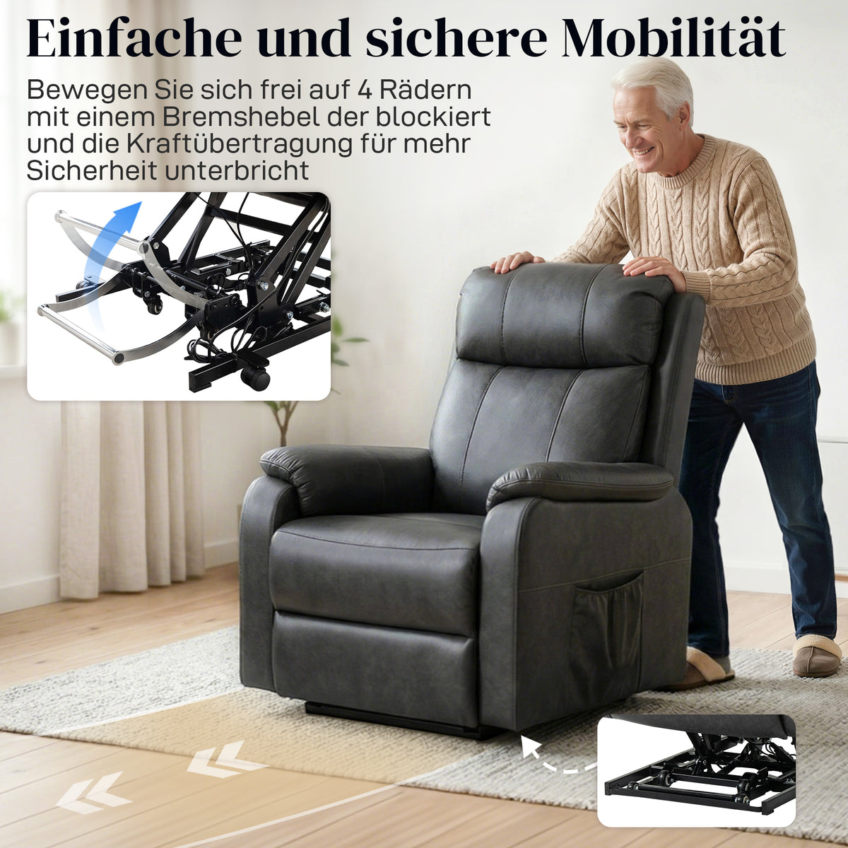 Elektrischer Aufstehsessel mit Doppelmotor
