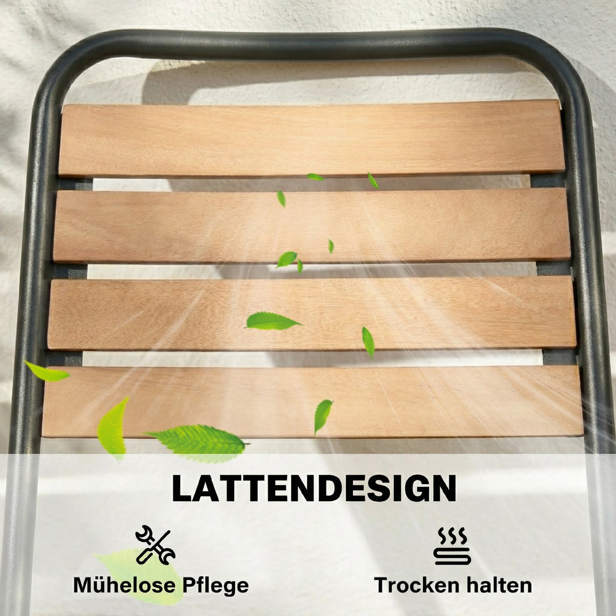 Gartenstuhl-Set aus Eukalyptusholz und Stahl