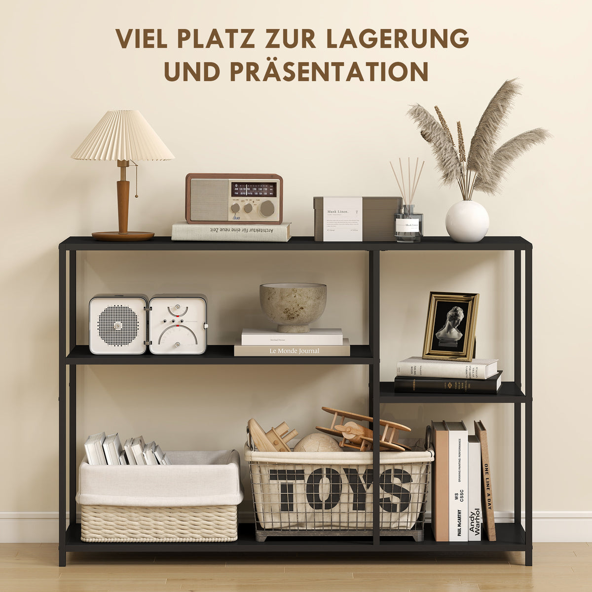 Konsolentisch mit 4 Ebenen aus Stahl