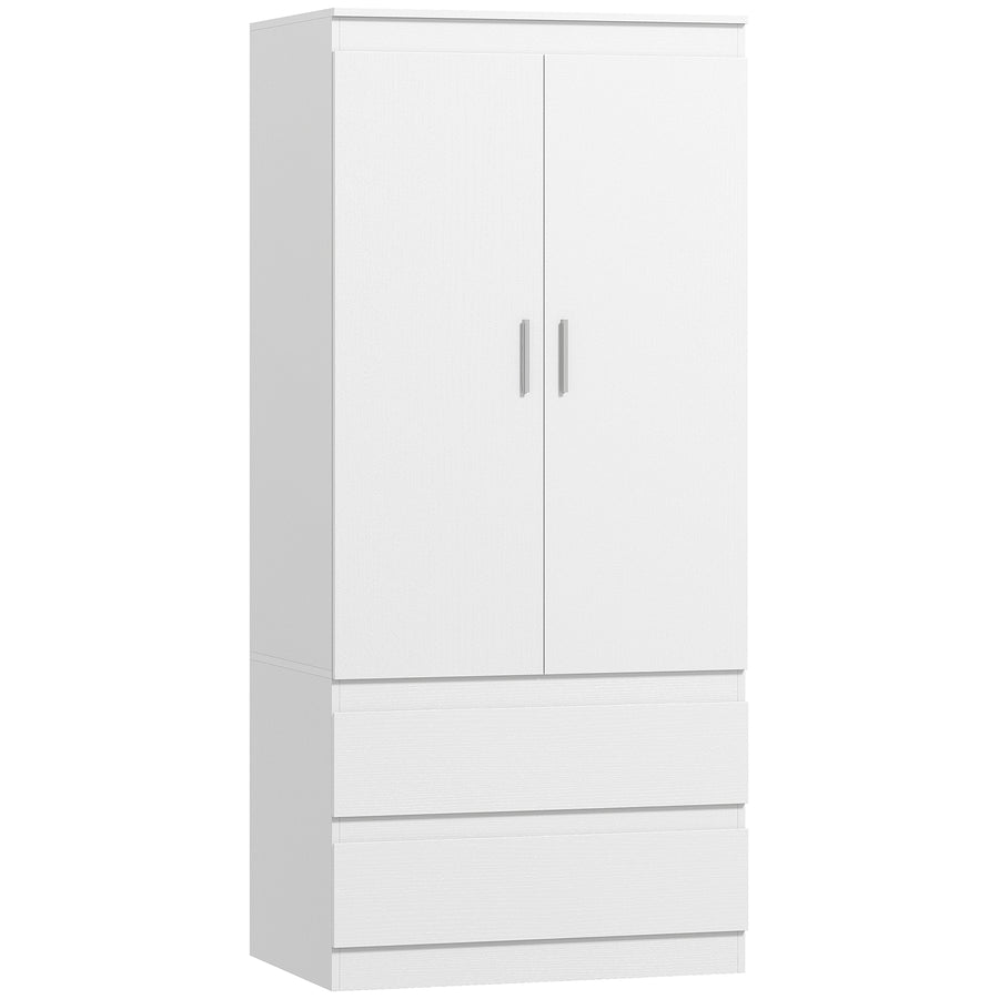Kleiderschrank 80 cm mit 2 Türen und 2 Schubladen