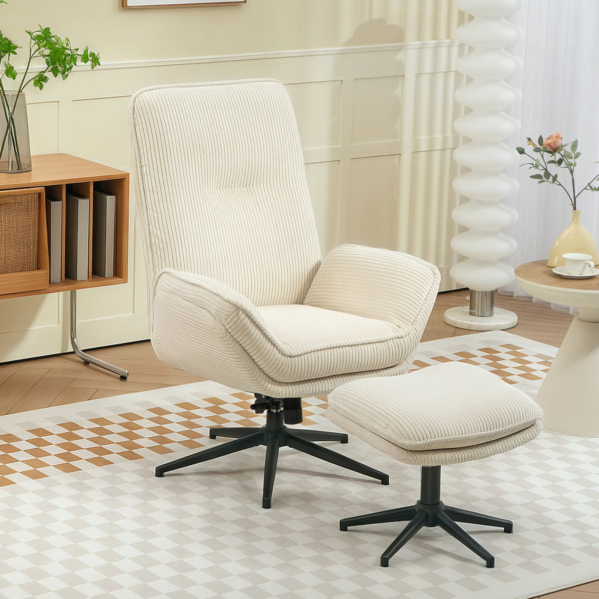 Relaxsessel mit Fußhocker und 130° Liegefunktion