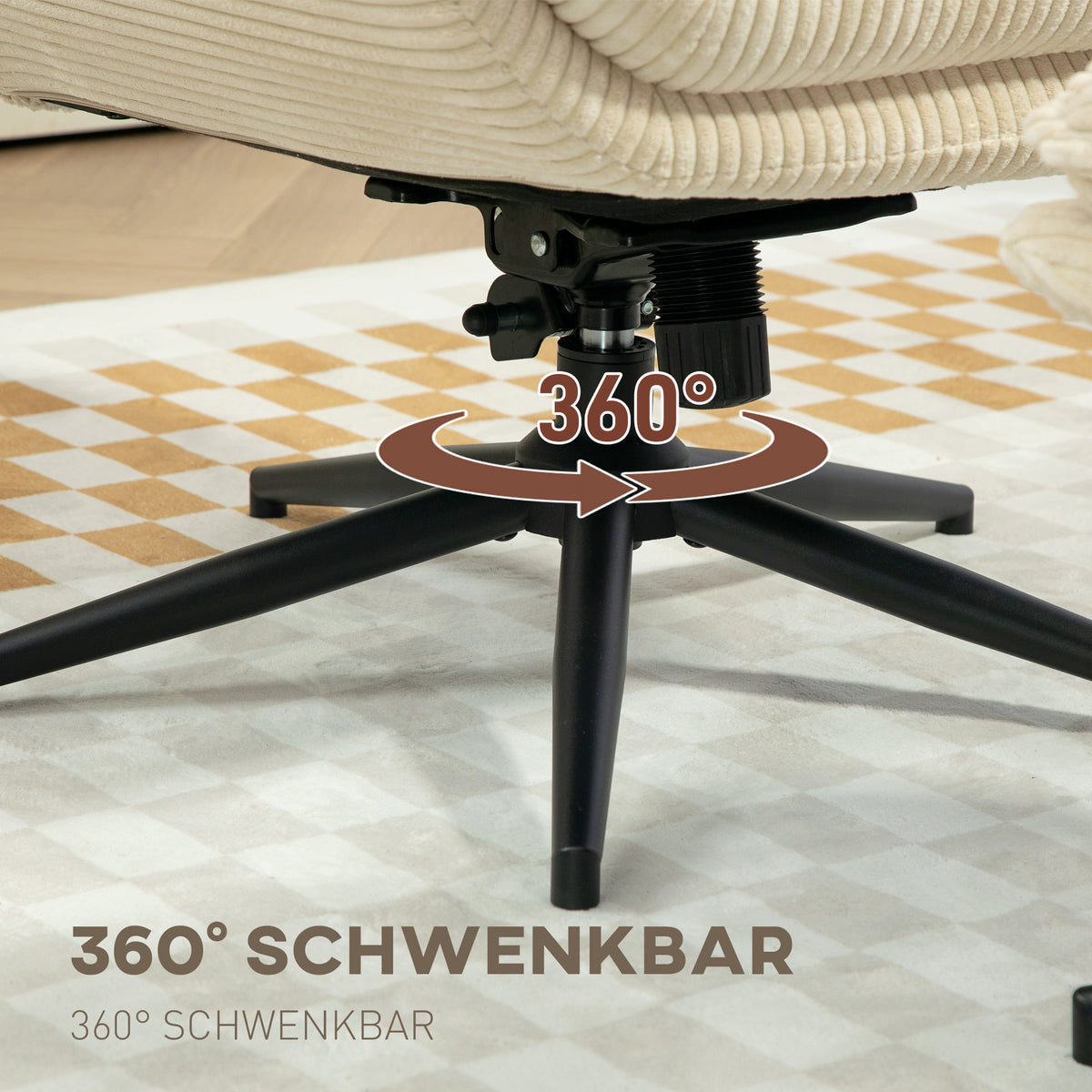 Relaxsessel mit Fußhocker und 130° Liegefunktion