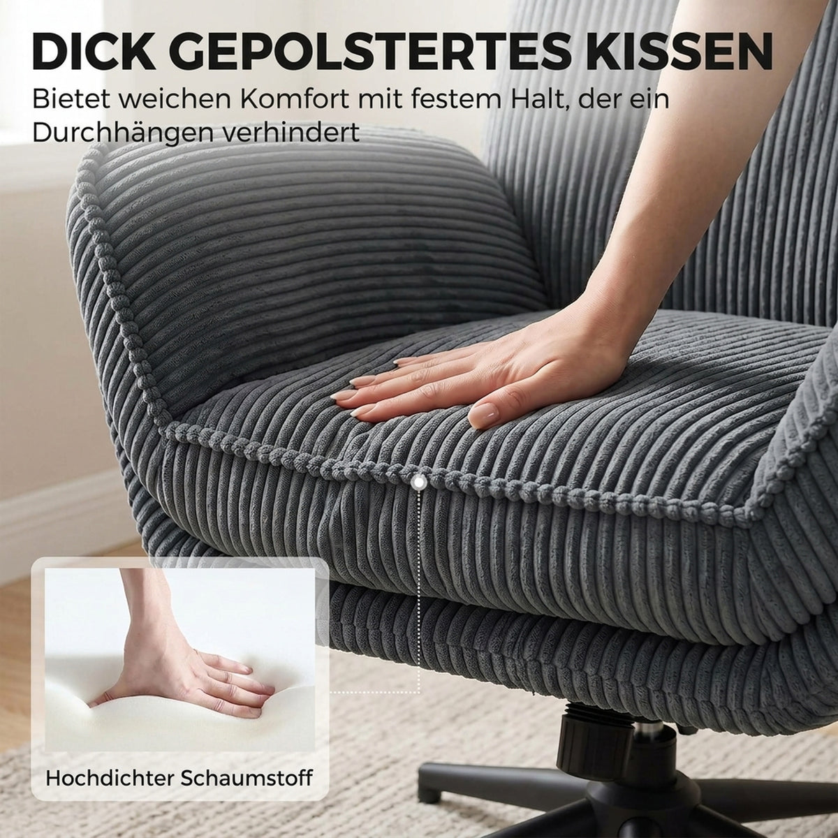Relaxsessel mit Fußhocker und 130° Liegefunktion