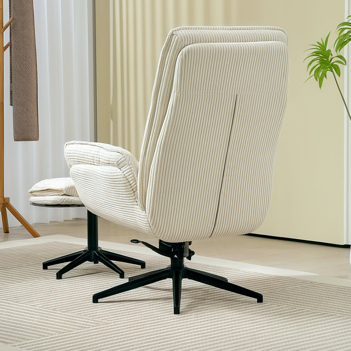 Drehbarer Relaxsessel mit Fußhocker und Liegefunktion