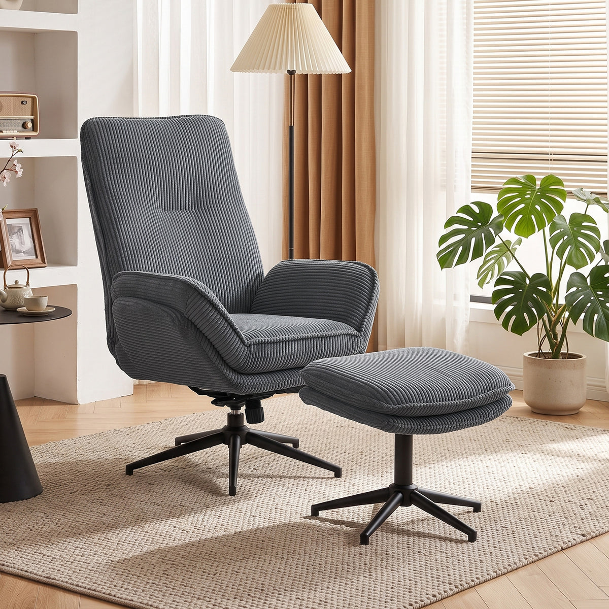 Relaxsessel mit Fußhocker und 130° Liegefunktion