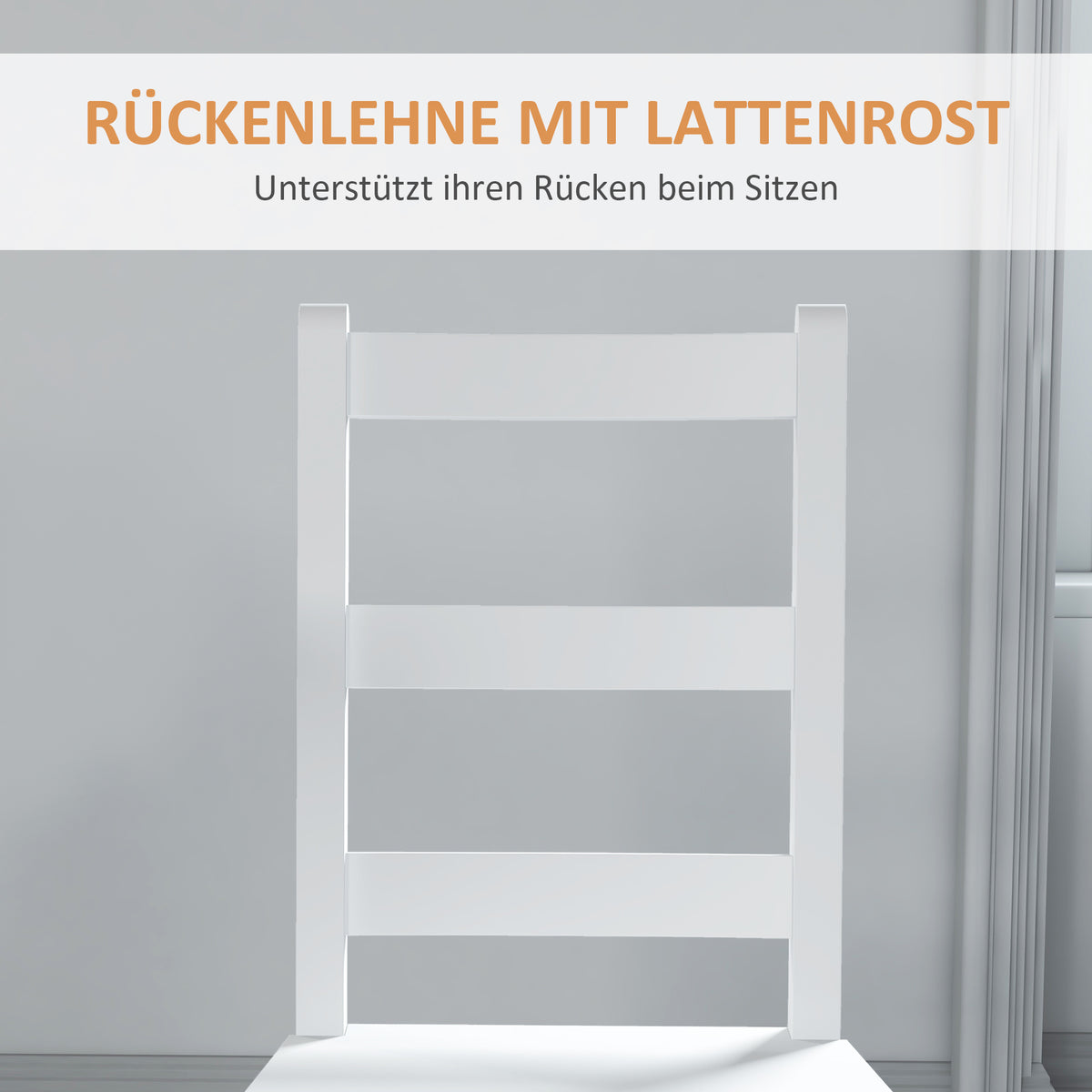 Esszimmerstuhl-Set aus Kiefernholz mit Lamellenrücken