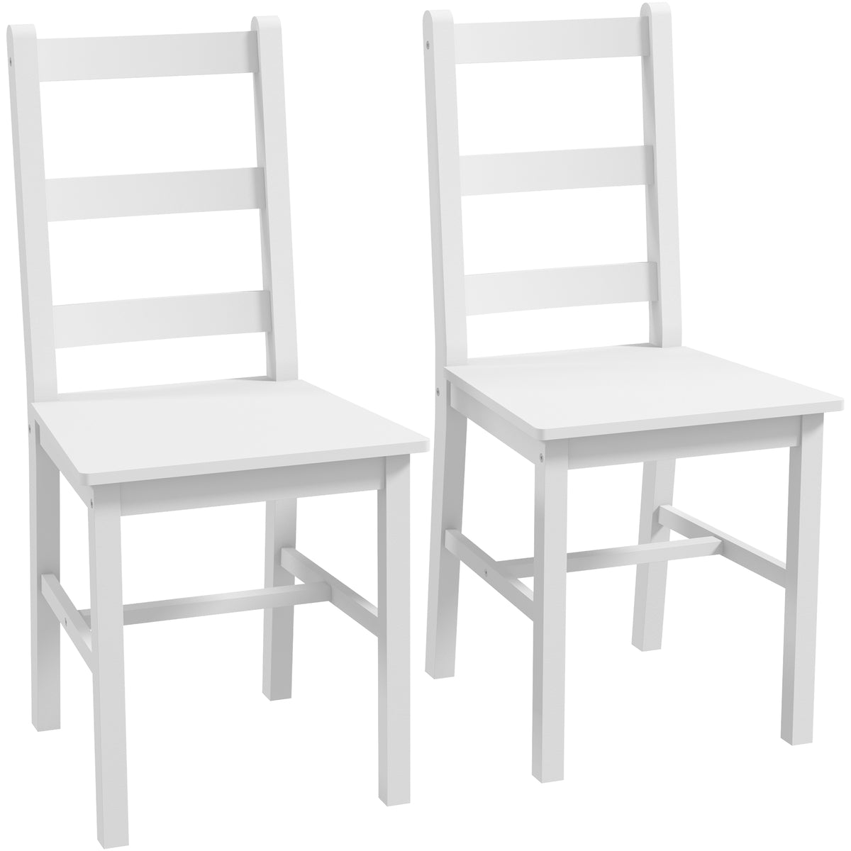 Esszimmerstuhl-Set aus Kiefernholz mit Lamellenrücken