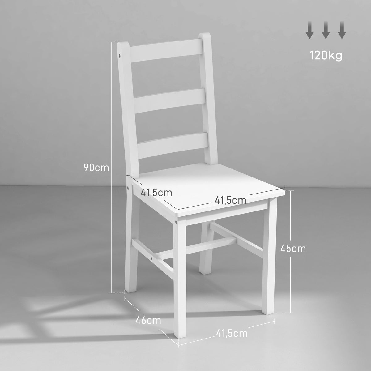 Esszimmerstuhl-Set aus Kiefernholz mit Lamellenrücken