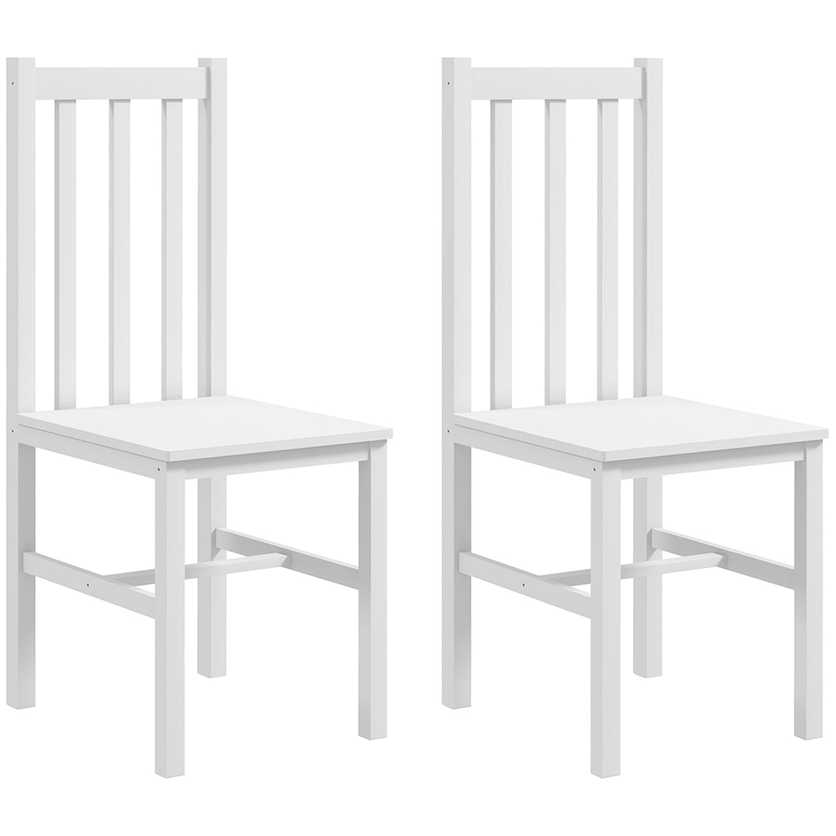 Esszimmerstuhl-Set aus Kiefernholz mit Lamellenrücken