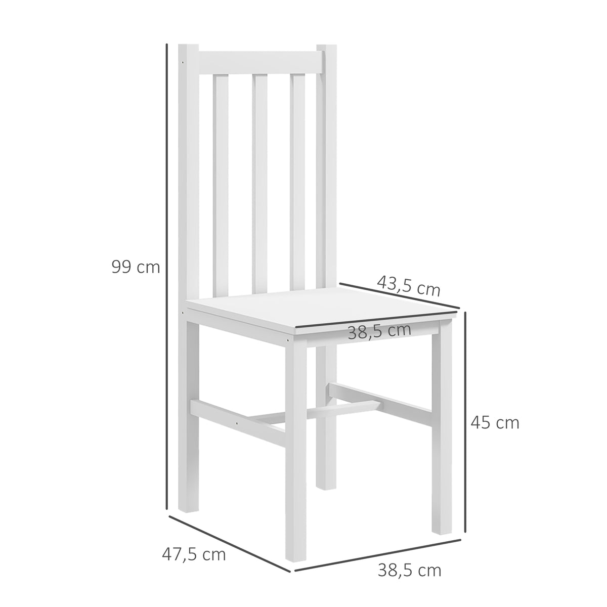 Esszimmerstuhl-Set aus Kiefernholz mit Lamellenrücken
