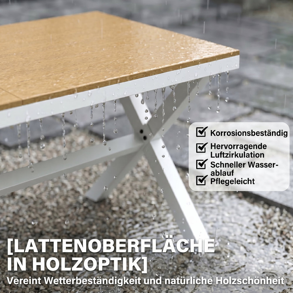 7-teiliges Gartenmöbel-Set mit 6 stapelbaren Stühlen