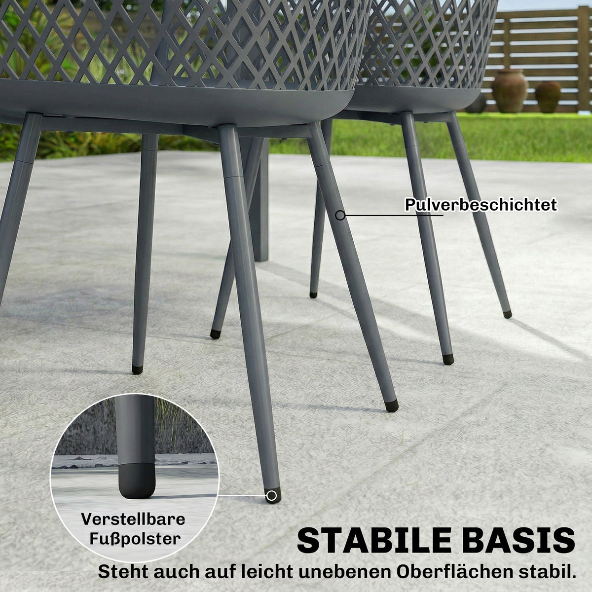 Gartenstuhl-Set aus Metall und Kunststoff, 4-teilig