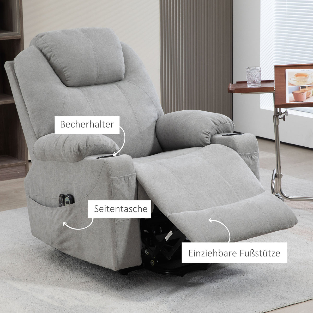 Elektrischer Aufstehsessel mit Massagefunktion
