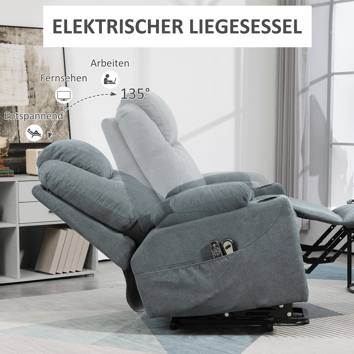 Elektrischer Aufstehsessel mit Massagefunktion