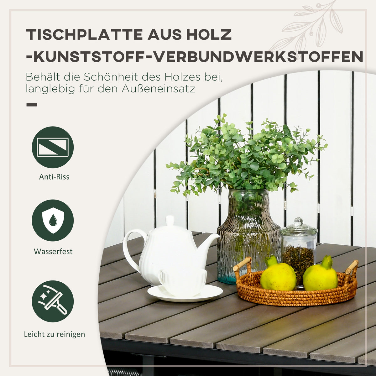 5-teiliges Polyrattan-Gartenmöbelset mit Sitzkissen
