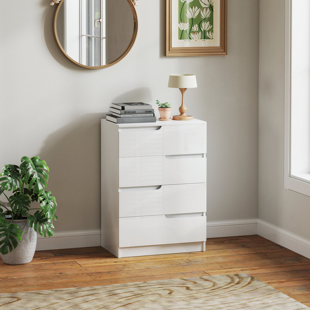 Kommode 60 cm mit vier Schubladen