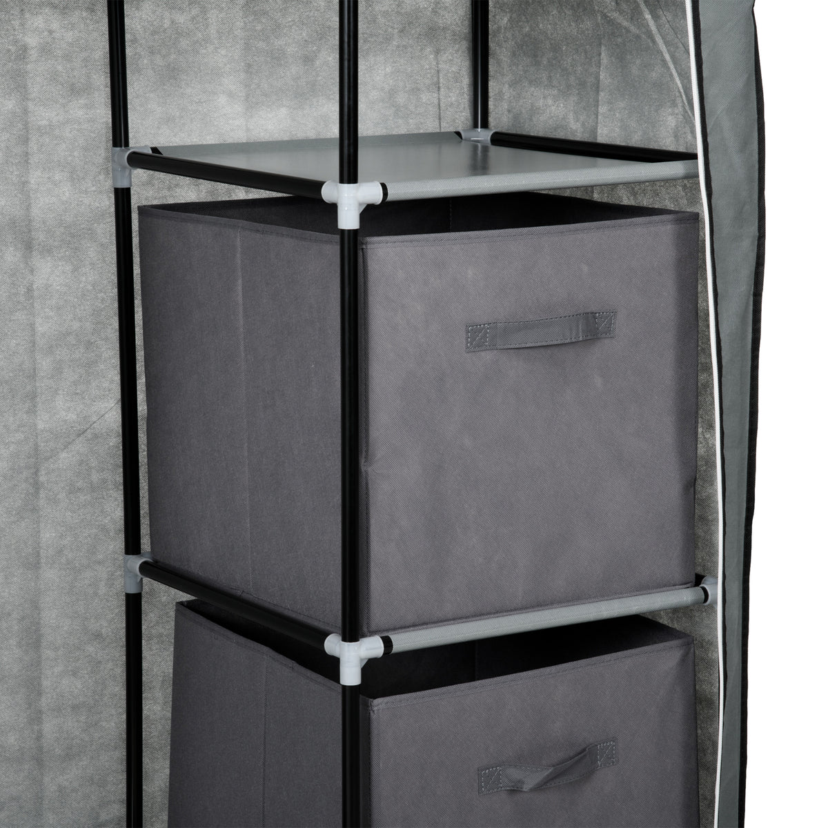 Stoffschrank mit Kleiderstange und Einlegeböden