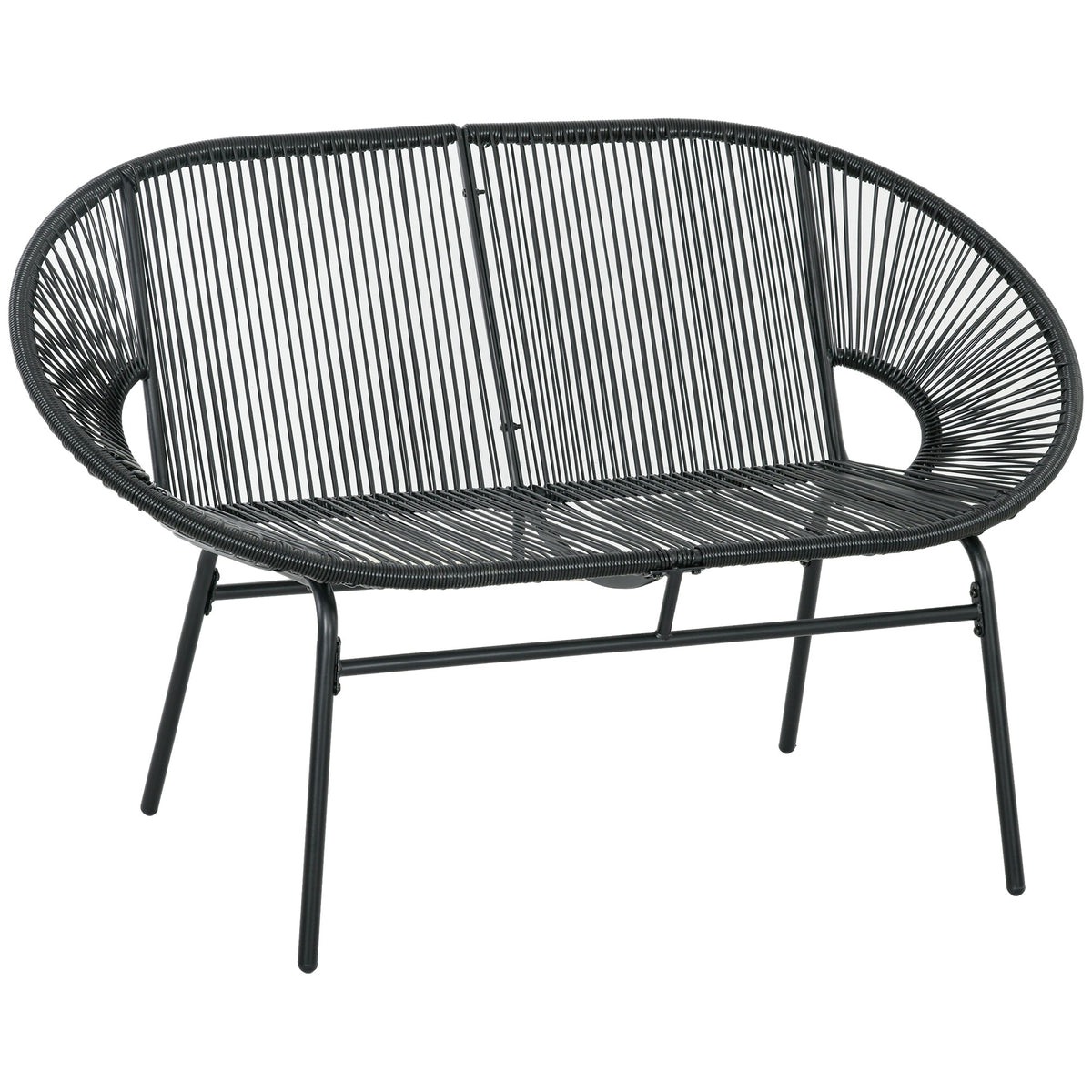 Gartenbank aus PE-Rattan für zwei Personen
