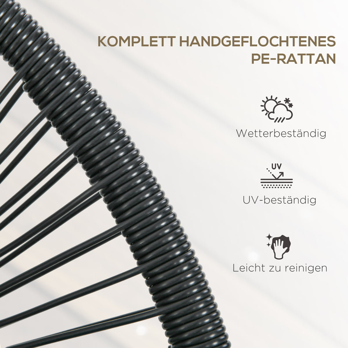 Gartenbank aus PE-Rattan für zwei Personen