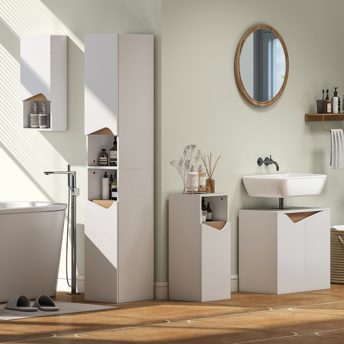 Schmaler Badezimmerschrank mit 2 Türen