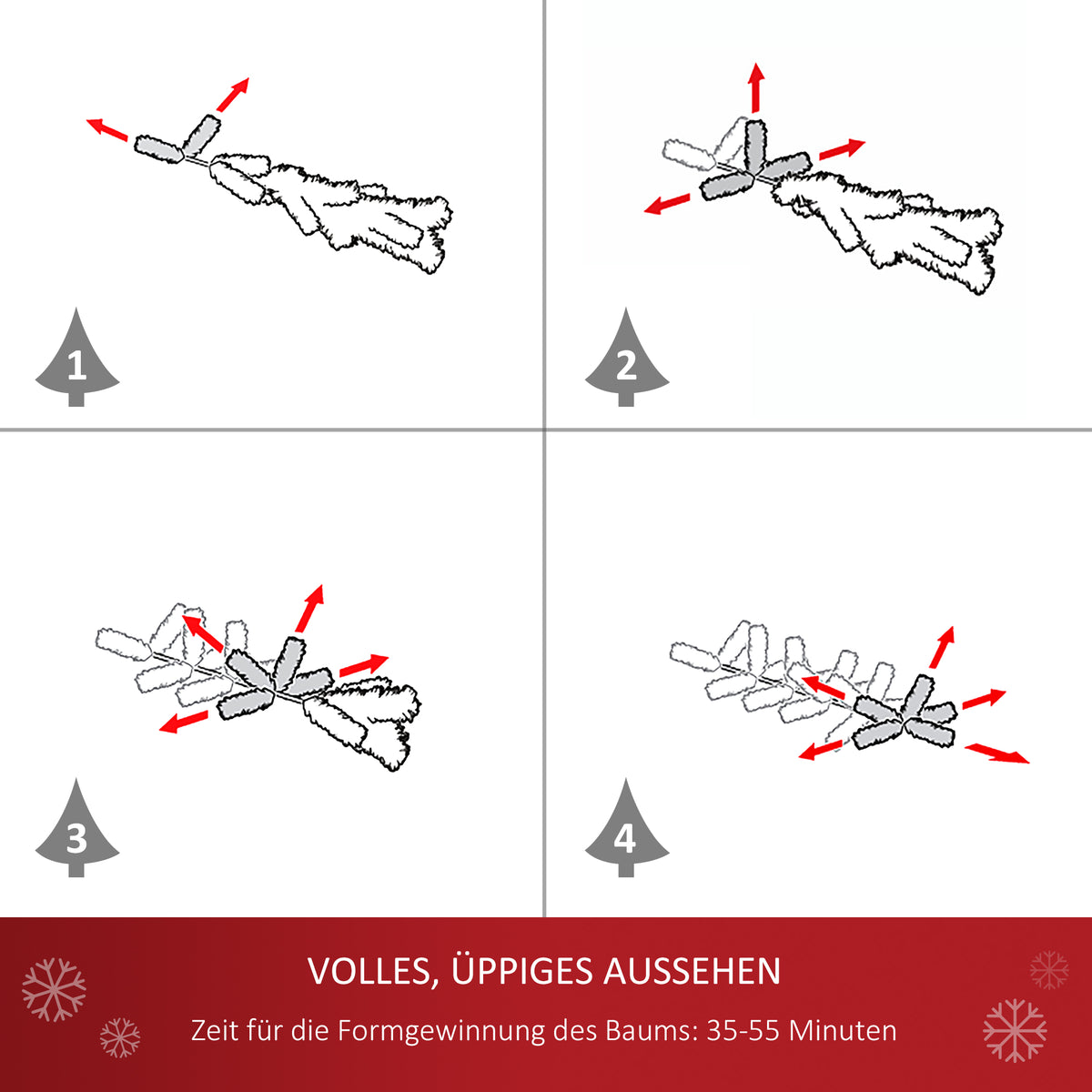 Künstlicher Weihnachtsbaum 150 cm mit Metallständer