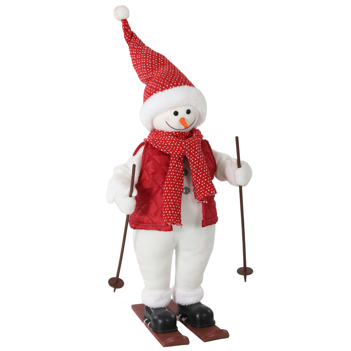 Singender Ski-Weihnachtsmann mit Bewegung, 65 cm