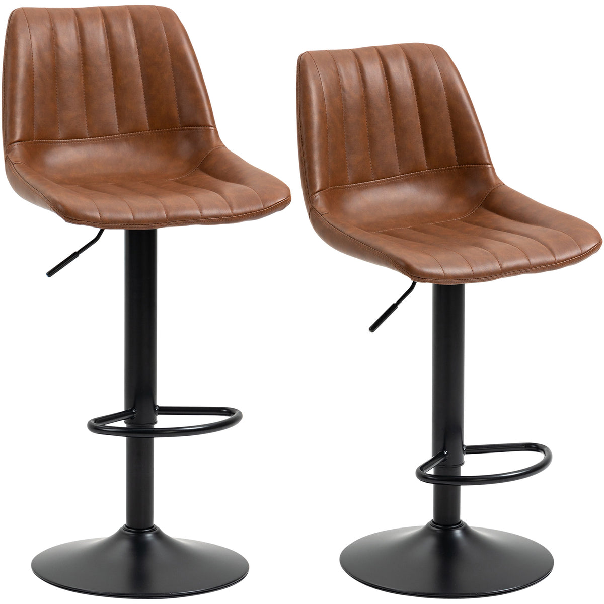 Barhocker im Retrodesign, 2er-Set, höhenverstellbar