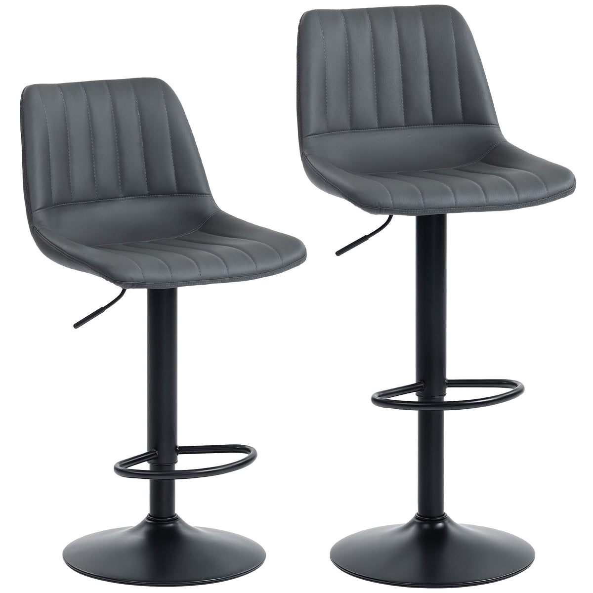 Barhocker im Retrodesign, 2er-Set, höhenverstellbar