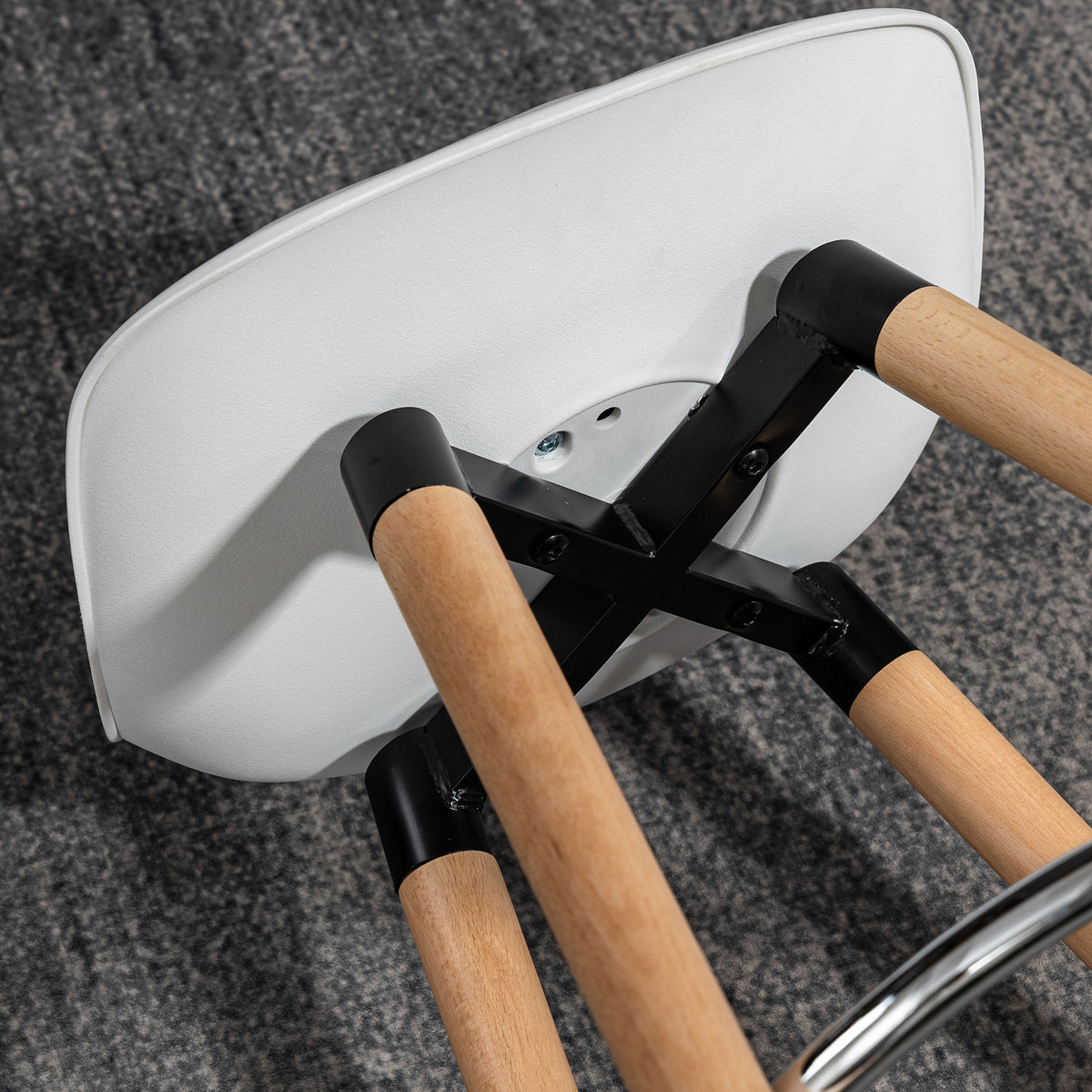 2er-Set Barhocker mit Rückenlehne und Fußstütze