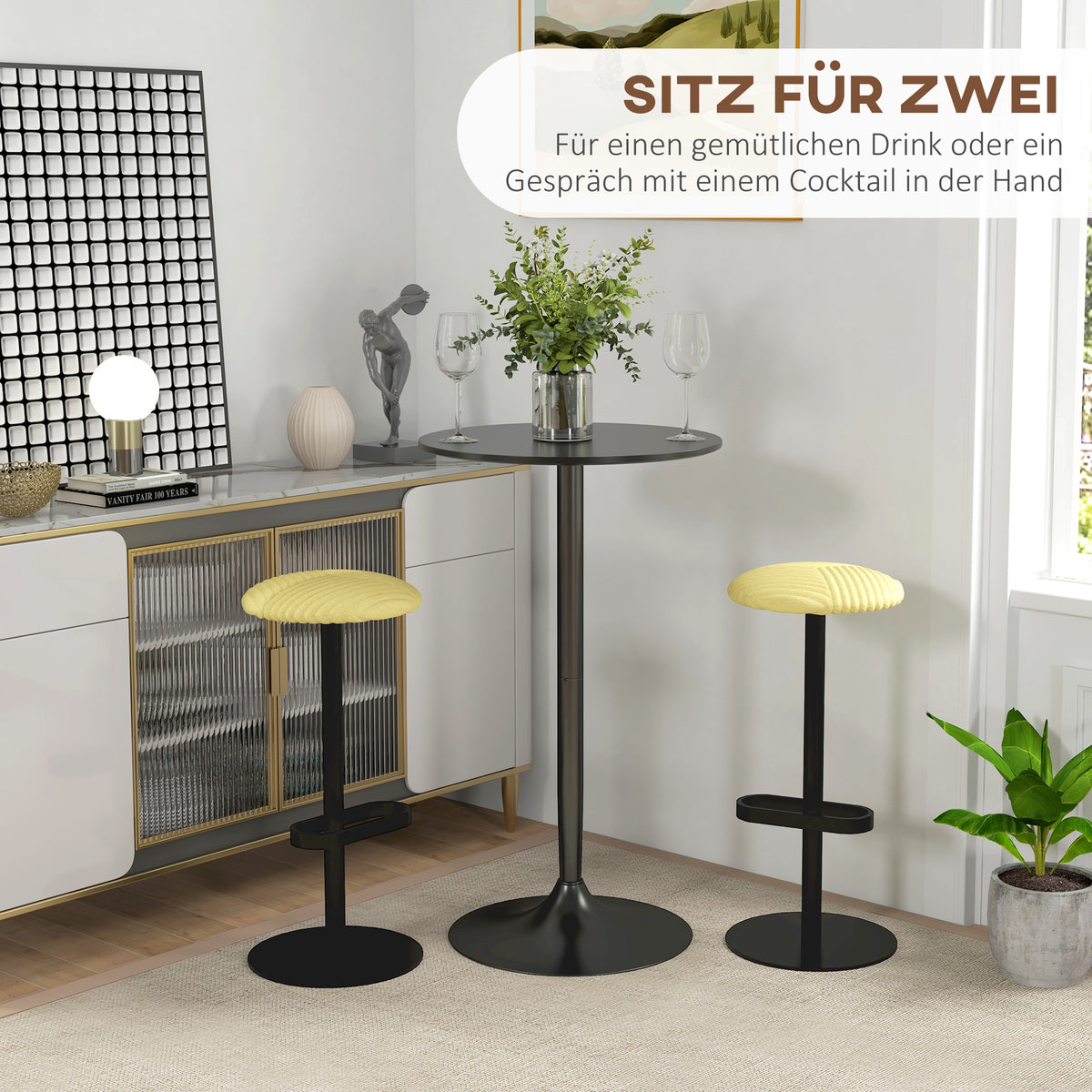 Runder Bartisch für zwei Personen