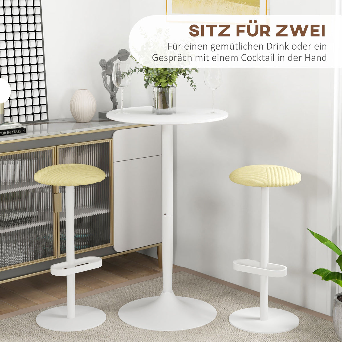 Runder Bartisch für zwei Personen