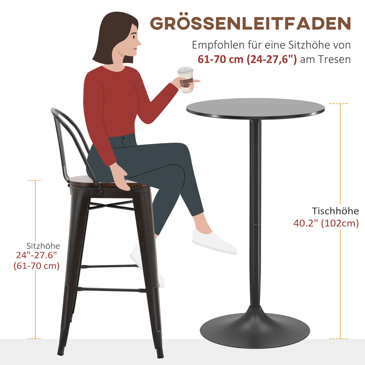 Runder Bartisch für zwei Personen