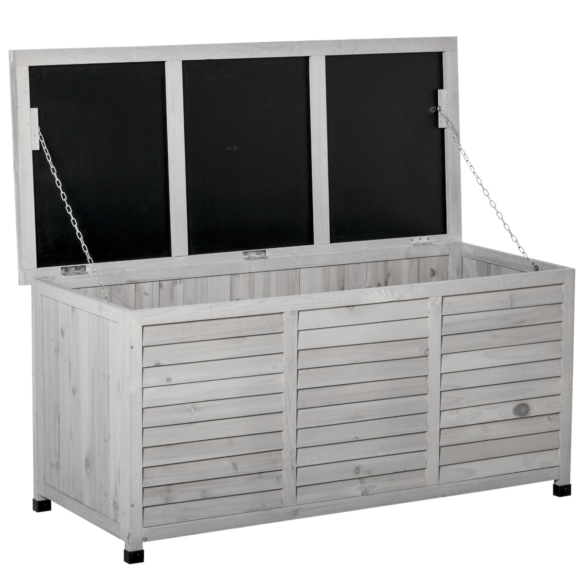 Gartenbox aus Holz mit Deckel und Sitzfunktion