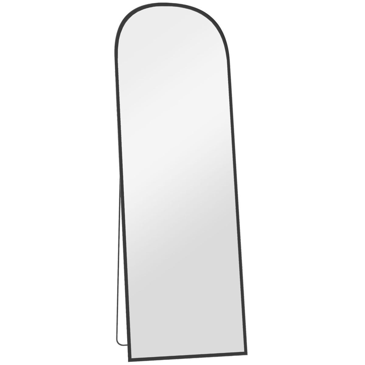 Bogenförmiger Standspiegel aus Hartglas