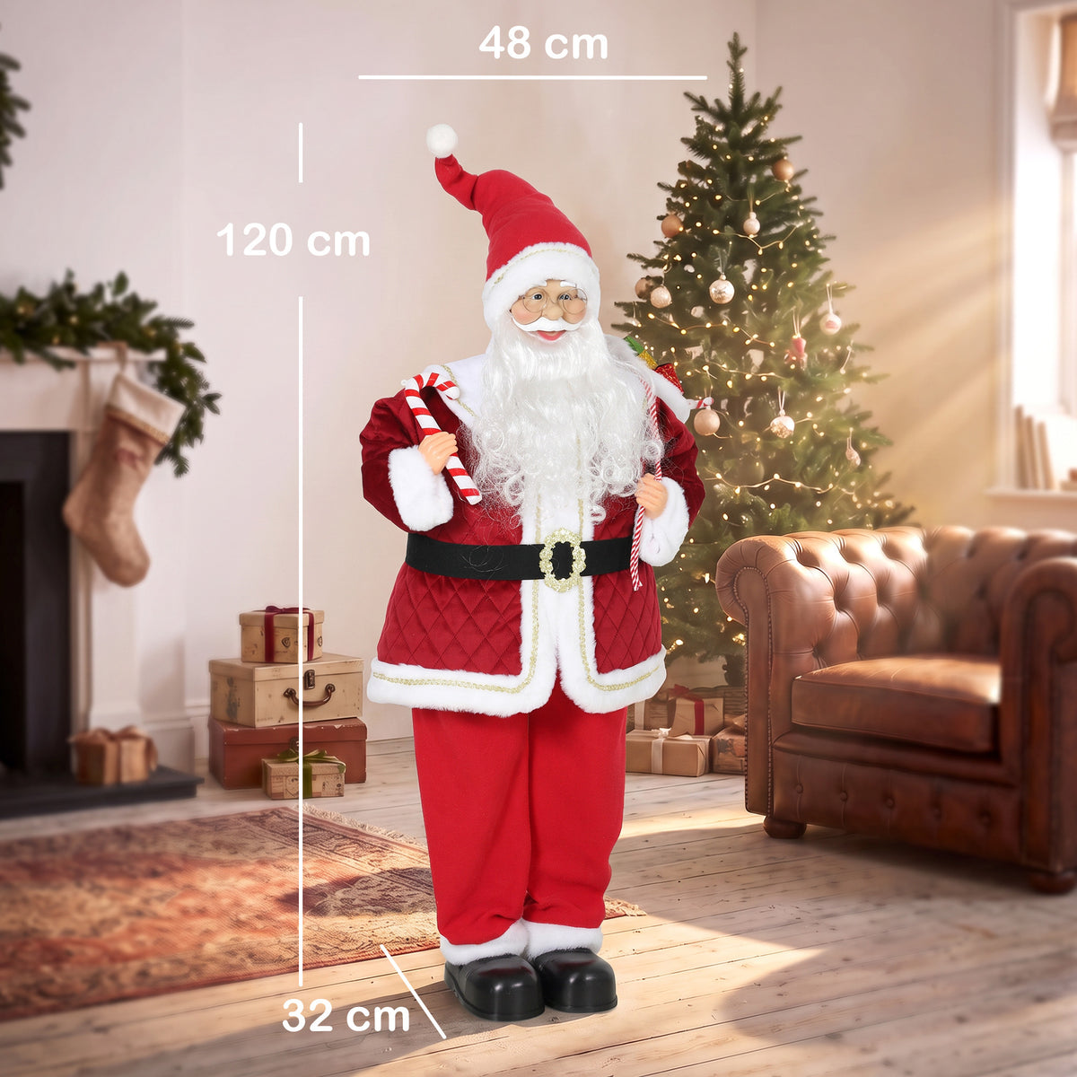 Animierter singender Weihnachtsmann 120 cm