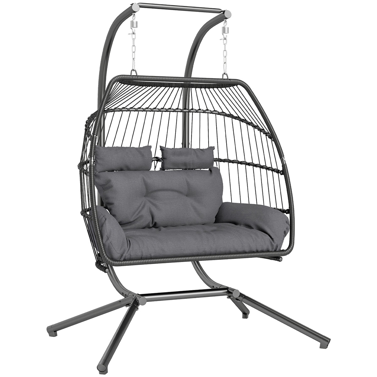 Klappbarer Rattan-Hängesessel für zwei Personen