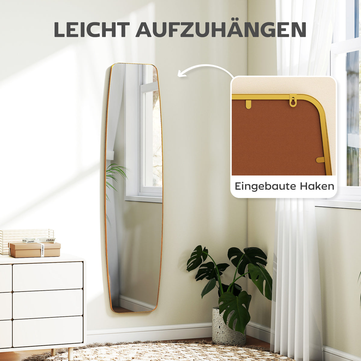 Ganzkörperspiegel mit Metallrahmen