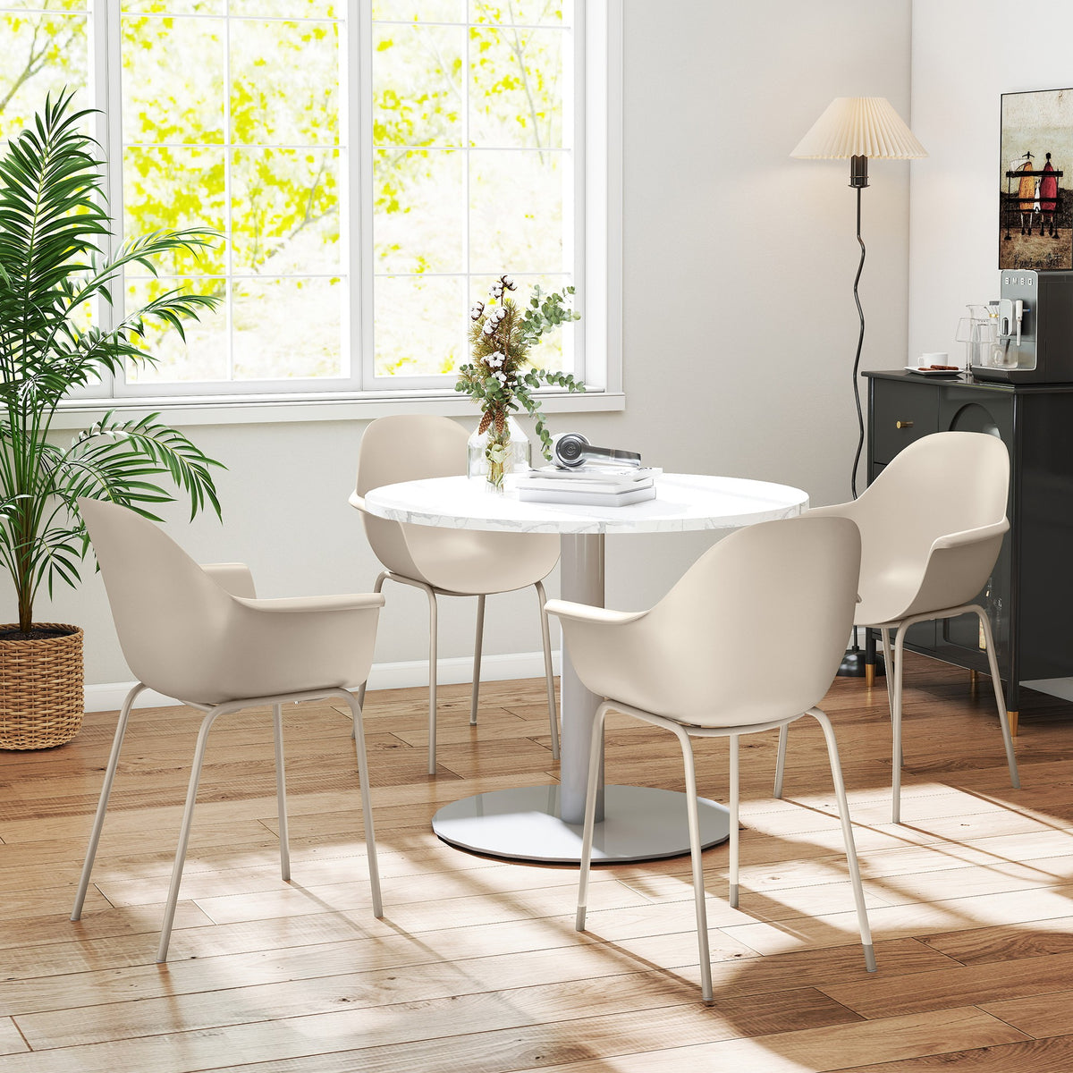 Gartenstuhl-Set aus Stahl und Kunststoff, 4-teilig