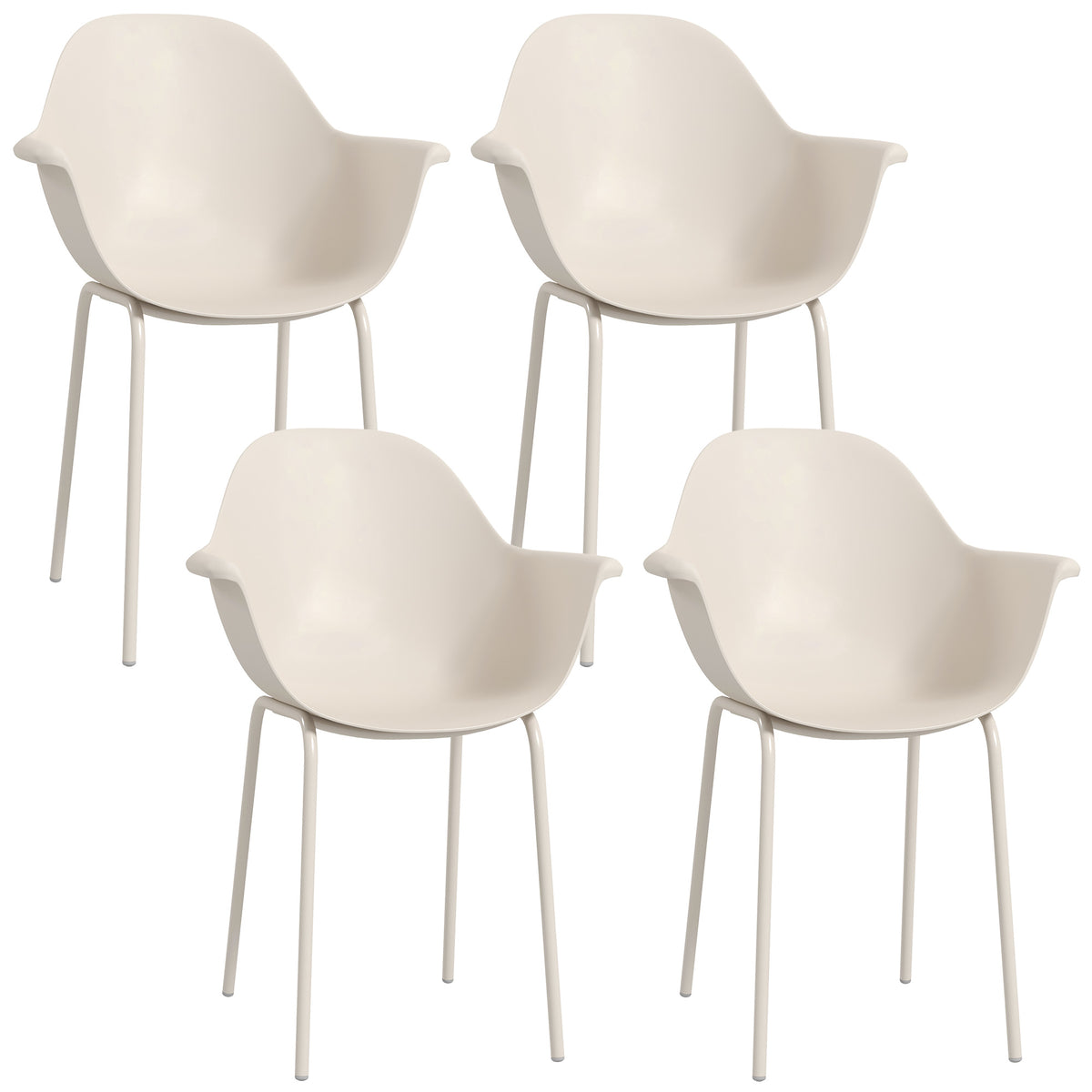 Gartenstuhl-Set aus Stahl und Kunststoff, 4-teilig