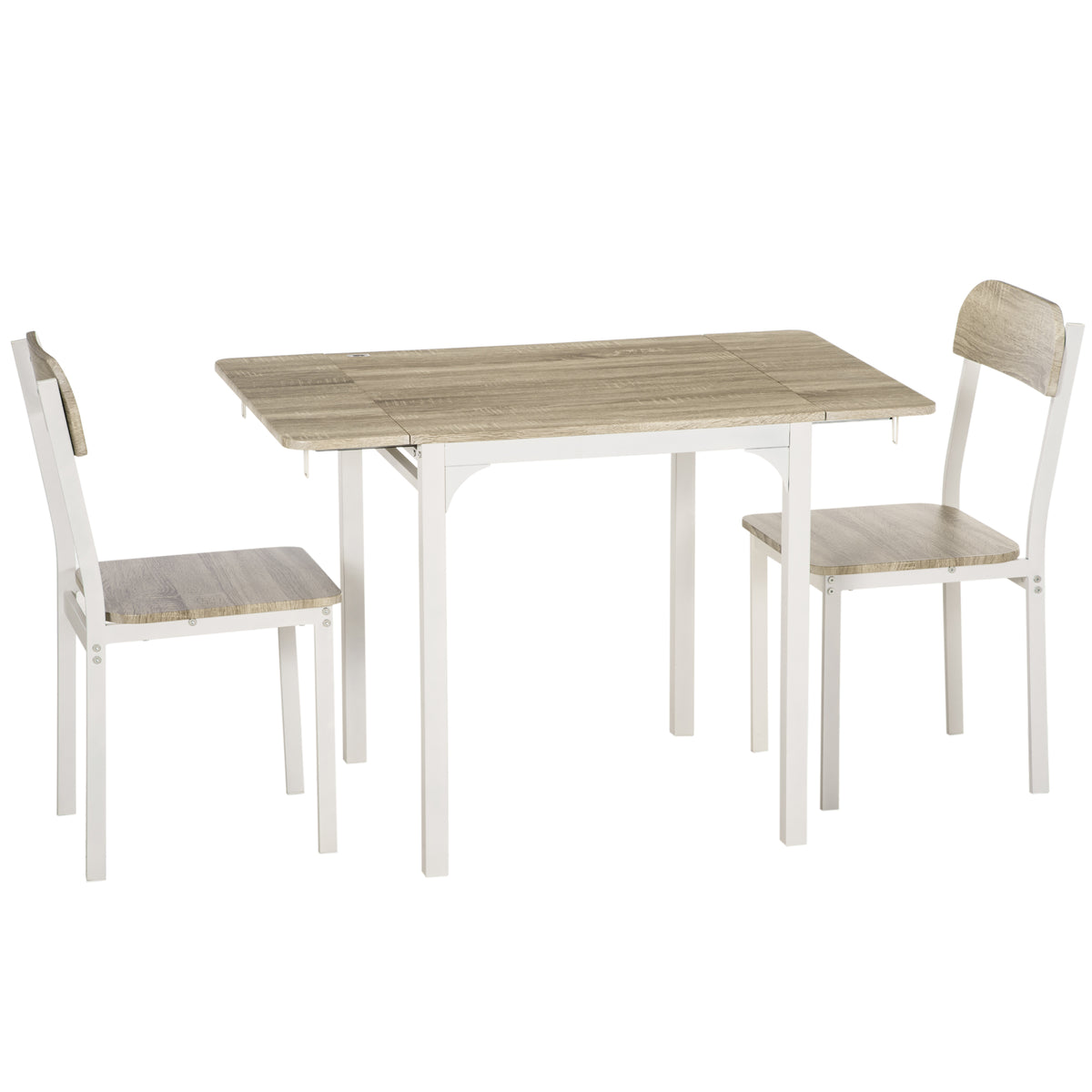 3-teiliges Essgruppen-Set mit Tisch und 2 Stühlen