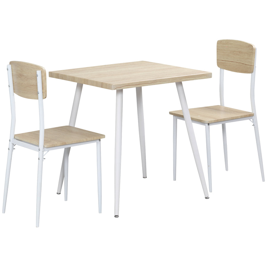 3-teiliges Essgruppen-Set mit Tisch und 2 Stühlen