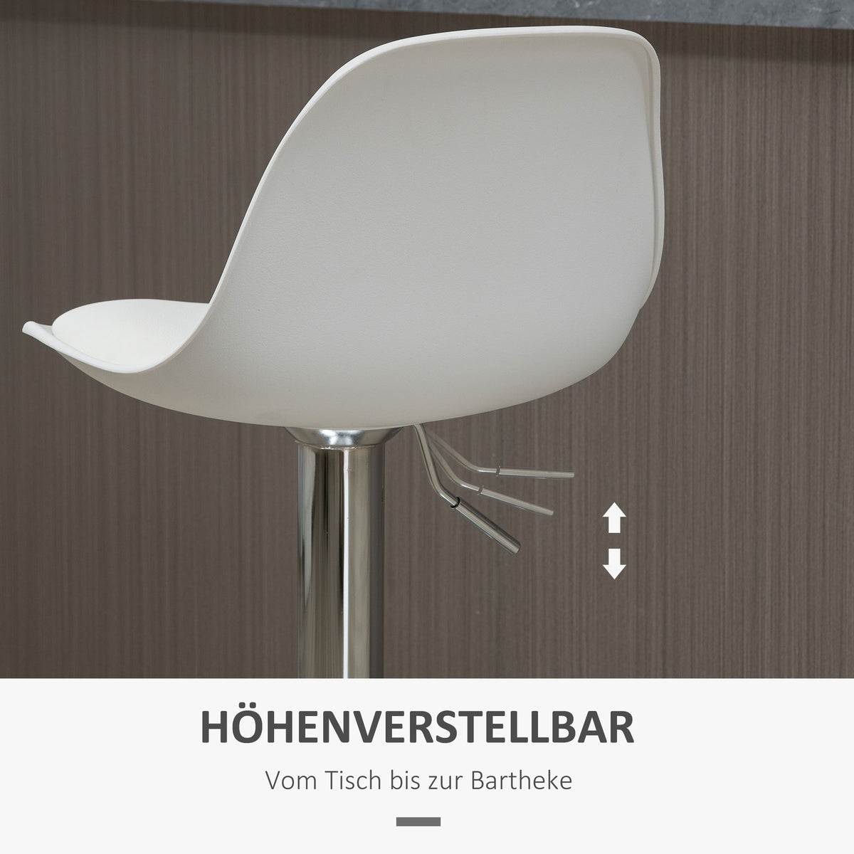 2er-Set höhenverstellbare Barhocker mit Lehne