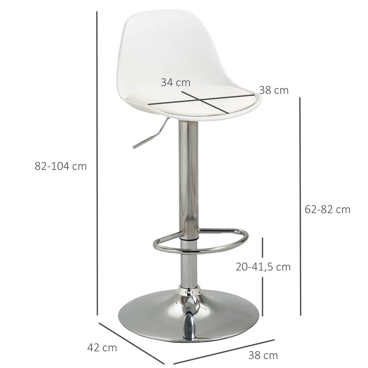 2er-Set höhenverstellbare Barhocker mit Lehne